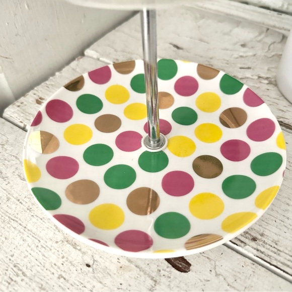 Black & White Tiered Tray Cake Cupcake Candy Stand Jewelry Organizer Pedestal - Picture 3 of 8